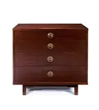 Edward Wormley, Janus chest, 1956, Walnut, brass, glazed ceramic