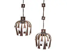 Gene Flores, Chandelier, Wrought-iron, glass