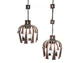 Gene Flores, Chandelier, Wrought-iron, glass