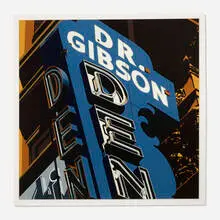 Dr. Gibson by Robert Cottingham, 1974, lithograph in colors, sold Feb 2022