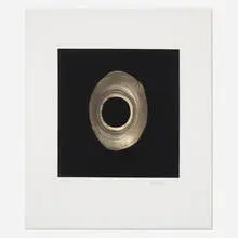 Untitled (from the Ten from Leo Castelli portfolio) by Lee Bontecou, 1967, screenprint on muslin mounted to board, sold Feb 2022