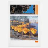 Christo, The Gates, Project for Central Park, VIII, New York City, 2003, offset lithograph in colors, fabric swatch