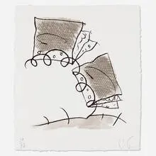 Notebook Torn in Half by Claes Oldenburg, 1997, lithograph on St. Armand Special Etching, sold Feb 2022
