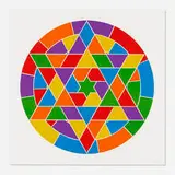 Plate 4 (from the Stars series) by Sol LeWitt, 2002, linocut in colors on Somerset Satin White, sold Feb 2022