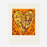 Heart for Film Forum by Jim Dine, 1993, woodcut in colors, sold Feb 2022