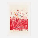 Star Leg by James Rosenquist, 1974, lithograph in colors with embossing and string and stone 3D collage, sold Feb 2022
