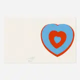 Marcel Duchamp, Coeurs Volants - Fluttering Hearts, 1961, screenprint in colors