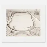 Wayne Thiebaud, Dark Reservoir, 2014, direct gravure with aquatint and drypoint printed on gampi paper chine collé