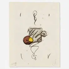 Do-nut and Mug by Claes Oldenburg, 1995, lithograph in colors on cream Kochi Kozo paper, sold Feb 2022