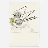 Flowers (Hand-Colored) by Andy Warhol, 1974, screenprint in black with hand-coloring, sold Feb 2022