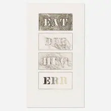 American Dream by Robert Indiana, 1986, hard and soft-ground etching, aquatint, drypoint and stencil on Arches, sold Feb 2022