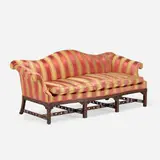 George III Style, Settee, c. 1900, mahogany, silk upholstery, thread trim