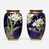 Minton & Co., Vases with orchids, pair