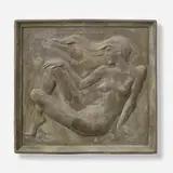 Ernesto Gonzales, Untitled (Female Nude), c. 1968, bronze drip coating over carved plaster, steel