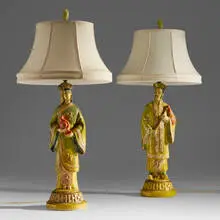Chinoiserie Style, Figural lamps, pair