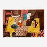 Jean de Narbonne, Still Life with Fruit, Vase, Violin and Pitcher, oil on board