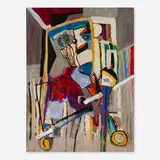 Ida R. Sherman, Boy on the Bicycle, oil on board in artist's frame