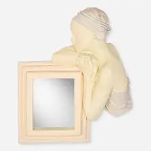 Marc Sijan, Entwined Hands (wall mirror), 1986, painted plaster, glass mirror