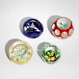 Perthshire Paperweights, Collection of four paperweights, c. 1990, millefiori, glass