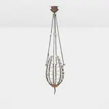 André Dubreuil, Lanterne Perles, 1988, wrought iron, crystal, hammered copper