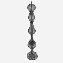 Ruth Asawa, Untitled (S.386, Hanging, Five-Lobed, Multi-Layered, Interlocking Continuous Form Within a Form with Two Interior Spheres), 1965, copper and brass wire