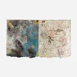 Terence David La Noue, Destiny and Chance: Kabuki, 1985-1986, mixed media on unstretched canvas