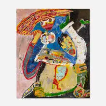George McNeil, Du Barry Disco, 1985-1986, oil on canvas
