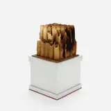 Hilary Berseth, Programmed Hive no. 10, 2008, honeycomb on beeswax armature, lacquered wood, wire mesh
