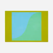 Oli Sihvonen, Green and Blue Fenestra No. 5, 1961, acrylic on canvas