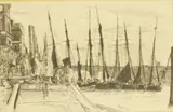 Untitled by James Abbott McNeill Whistler, 1834-1903) BILLINGSGATE (KENNEDY 47) Etching and drypoint, sold Dec 2019