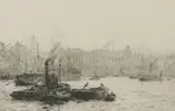 William, Untitled, WILLIAM LIONEL WYLLIE (1851-1931) CUSTOMS HOUSE THAMES Etching