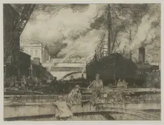 Untitled by Frank Brangwyn, FRANK BRANGWYN (1867-1956) LONDON BRIDGE Etching, sold Dec 2019