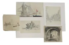 Hubert Williams, Untitled, together with a further selection of watercolours and pencil sketches of London views