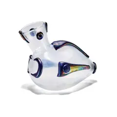 Ermanno Nason, Bird Form, for Cenedese, opalescent blown glass with applied iridescent glass decoration