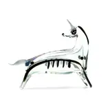 Ermanno Nason, Unicorn, colorless blown glass with applied black glass decoration