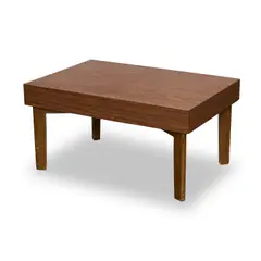 George Nelson, Cocktail Table, for Herman Miller, with pull-out serving trays, walnut, laminate, with the firm's silver tag