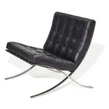 Barcelona Chair by Ludwig Mies van der Rohe, for Knoll International, chromed steel, leather, with Knoll label, sold Jul 2024