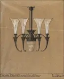 Design Drawing for a Chandelier by Edgar Brandt, sold Jul 2024