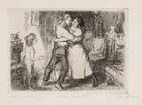 John Sloan, Man, Wife, and Child, from New York City Life (Morse 135), 1905, Etching on wove paper, the third state (of 5)