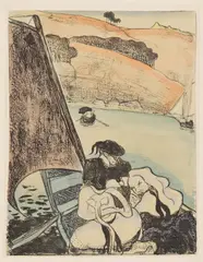 Émile Bernard, Bretons en barque ou Le retour du pardon, from Les Bretonneries (Morane 10), 1889/later 1968, Lithograph in colors zinc plate (zincograph) on wove paper