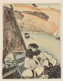 Émile Bernard, Bretons en barque ou Le retour du pardon, from Les Bretonneries (Morane 10), 1889/later 1968, Lithograph in colors zinc plate (zincograph) on wove paper