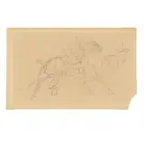 Chevaux de trait (recto); Croquis d'homme (verso) by Henri de Toulouse-Lautrec, pencil on paper, sold Jul 2024
