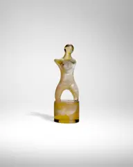 Ermanno Nason, Abstract Form, for Vetreria Gino Cenedese, after a work by Jean Arp, amber glass with scavo surface treatment