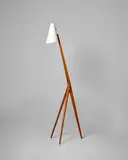 Floor Lamp by Uno and Osten Kristiansson, for Luxus Vittsjo, oak, acrylic shade, sold Aug 2024