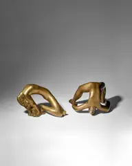 Louis Derbré, 'La Terre' (1ère étape) and 'Solaire', bronze, the male signed 'Derbre 6/8'