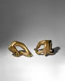 Louis Derbré, 'La Terre' (1ère étape) and 'Solaire', bronze, the male signed 'Derbre 6/8'