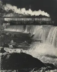 O. Winston Link, NW 883, Gooseneck Dam and The No. 2 near Natural Bridge, Virginia, 1956, Gelatin silver print
