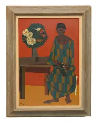 Robert Gwathmey, Field Flowers, Screenprint on canvas