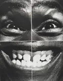 Renée Cox, Crossmasks 1, 1992, Gelatin silver print; accompanied by a Robert Miller Gallery label