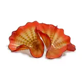Red Amber Persian Set With Black Lip Wraps by Dale Chihuly, for Portland Press, blown glass, the smaller element etched 'Chihuly PP10', together with Lucite display base, sold Oct 2024